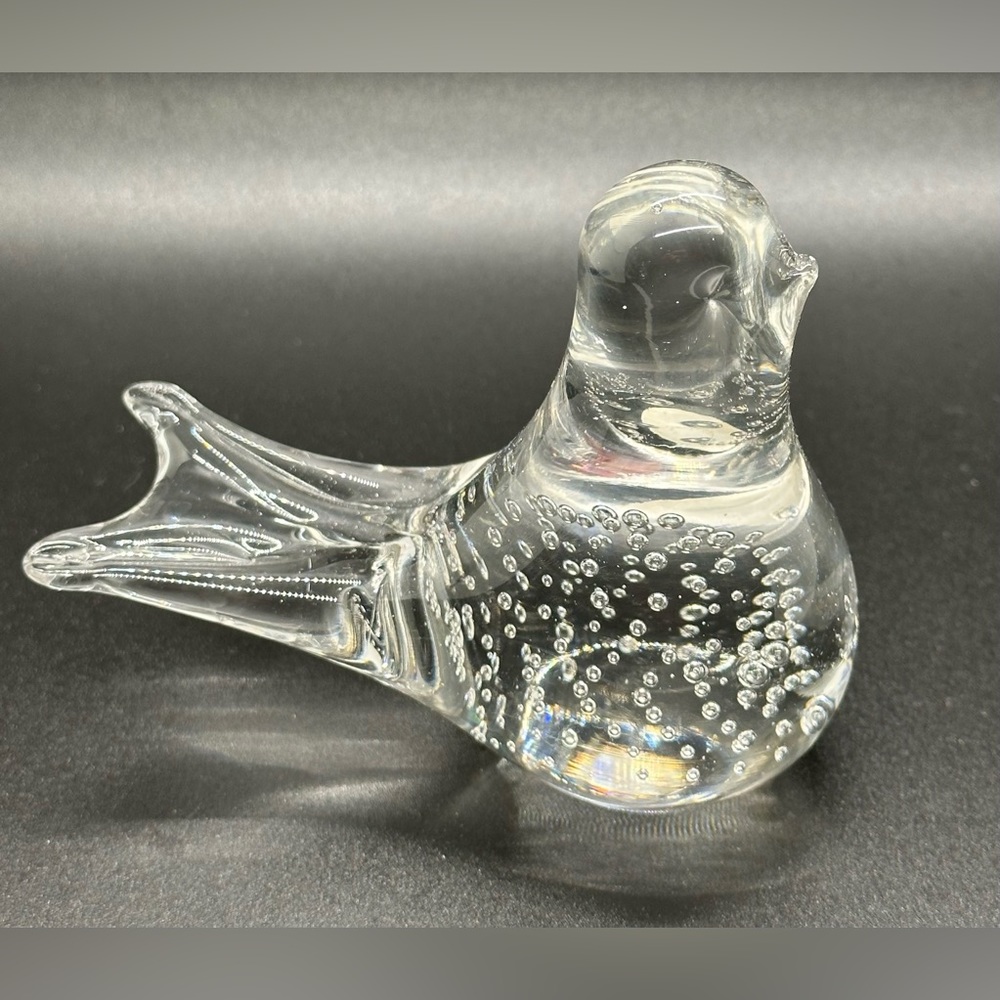Vintage Towle By Leonard Bubble Bird Paperweight Figurine Crystal